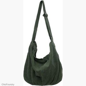 Large Capacity Corduroy Tote Bag Hobo Shoulder Handbag Casual Work